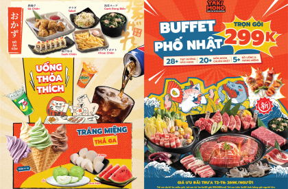 MENU BUFFET PHỐ NHẬT TRỌN GÓI 299K
